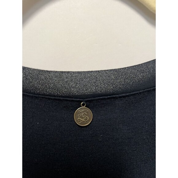 Soft Surroundings Tunic Womens Top XL Navy Blue High Low Minimal Lagenlook Sheer - Picture 6 of 8